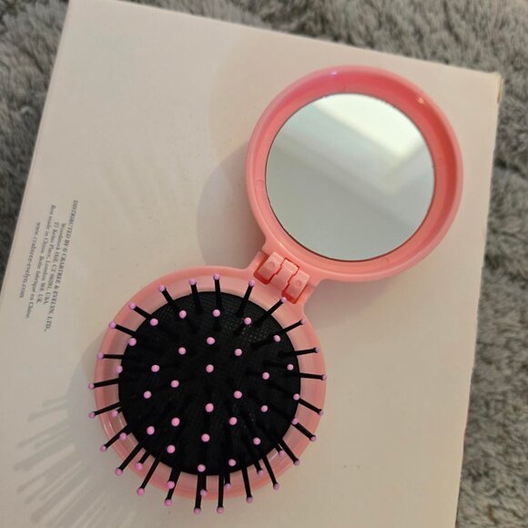 NEW Pink bow Compact mirror compact hair brush - Picture 10 of 12